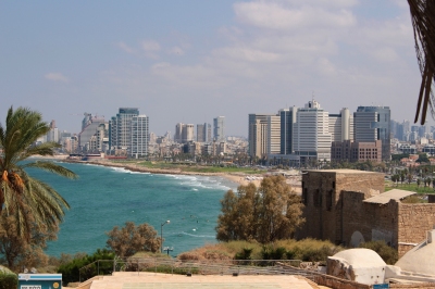 Blick von Jaffa auf die Bucht von Tel Aviv (Alexander Mirschel)  Copyright 
Información sobre la licencia en 'Verificación de las fuentes de la imagen'